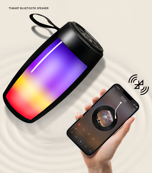 Portable Bluetooth Speaker RGB Light TF Card Slot Wireless Audio Battery Powered for Desktop