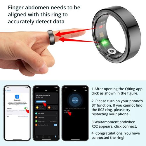 COLMI Smart Ring R02 IP68 Waterproof Wearable Fitness Trackers for Women Men Couple Gift