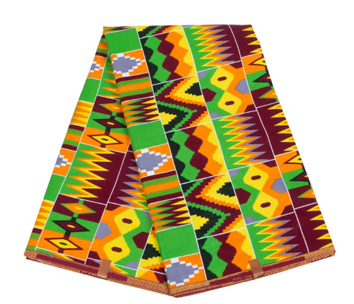 Double-Sided Kente Ankara Wax Fabric Pure Cotton African Ethnic Print Cloth