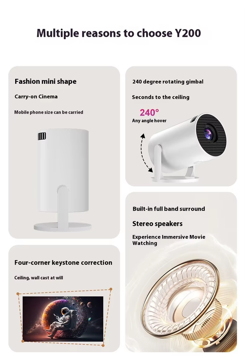 Bestselling HY200 1080P Android Projector Portable New Home Theater Projector for Ghana
