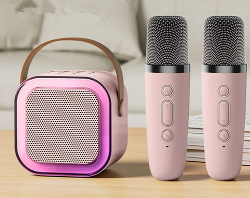 Portable Karaoke Speaker with 2 Mics for Family Fun（Cash on delivery is supported）