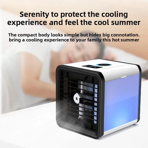 Portable Mini Air Cooler Household Ultra Quiet Humidifying Spray Fan Variable Frequency Desktop Air Conditioner Fan for Home Office