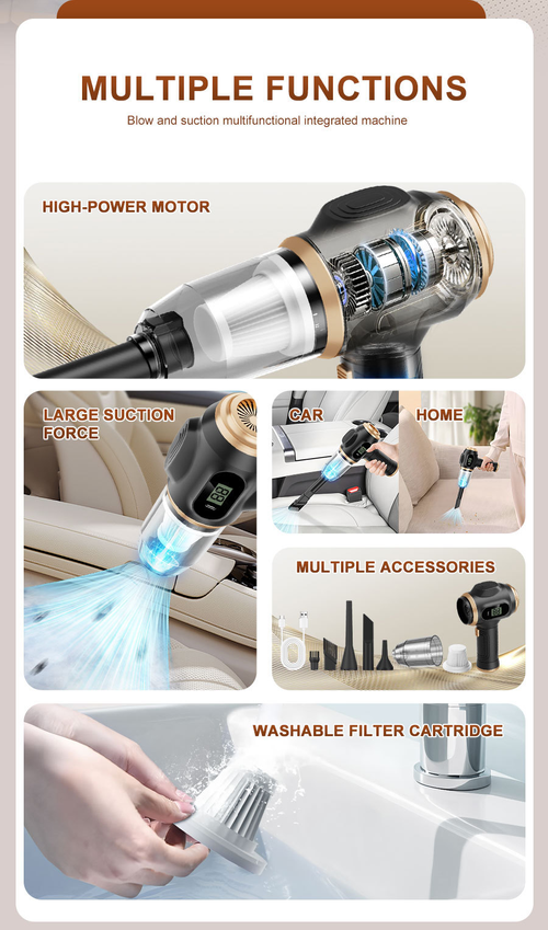 Wireless Handheld Vacuum Cleaner with Digital Display for Car and Home（Cash on delivery is supported）