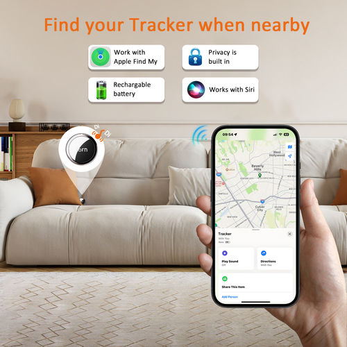 Genuine Leather AirTag Alternative Find My Compatible Global Tracker for Keys Bags and Wallets Anti Lost Device