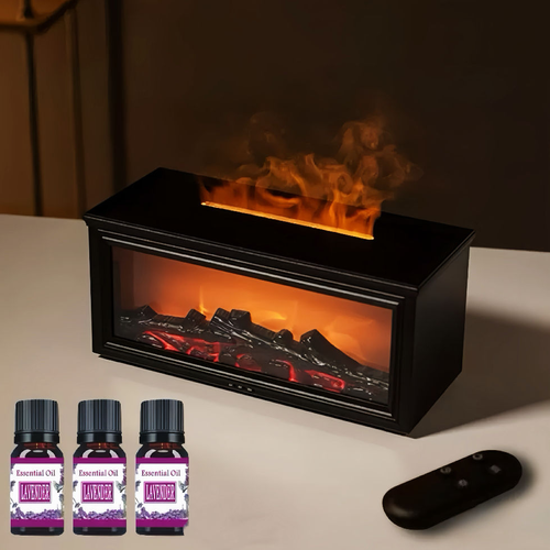 Flame Aromatherapy Diffuser with Realistic Flame and Remote Control（Cash on delivery is supported）