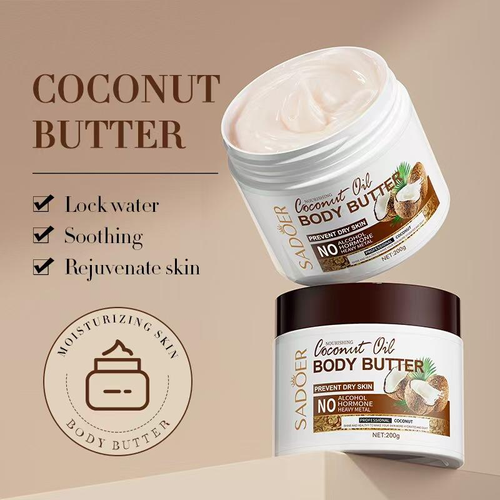SADOER Coconut Moisturizing Body Butter Deeply nourishes, hydrates, and prevents dry, cracked skin—this rich body lotion delivers long-lasting moisture for soft, smooth skin.