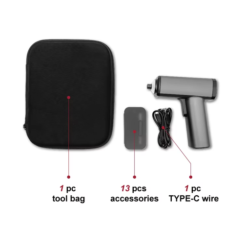 Portable 3.6-volt rechargeable lithium battery cordless screwdriver electric drill, with LED light and drill bit, suitable for DIY home use