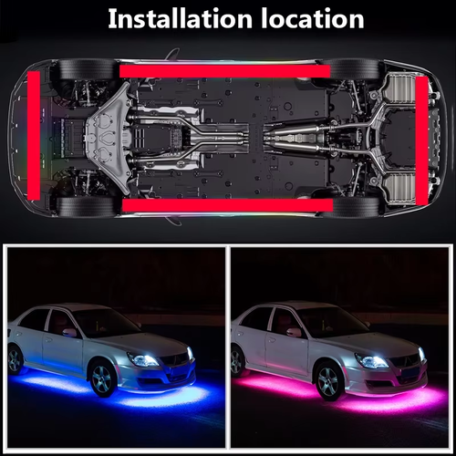 App and Remote Control LED Car Chassis Atmosphere Lights（Cash on delivery is supported）