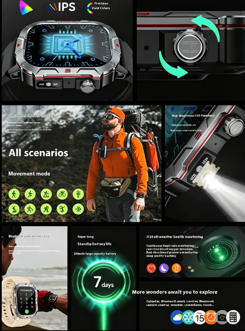 Outdoor Sport Watch Bluetooth Health 3Proof Waterproof（Cash on delivery is supported）
