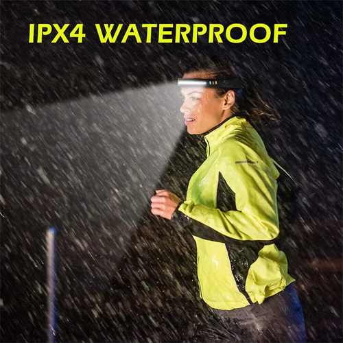 Sensor LED Headlamp with Warning Lights for Hands Free Night Fishing and Safety（Cash on delivery is supported）