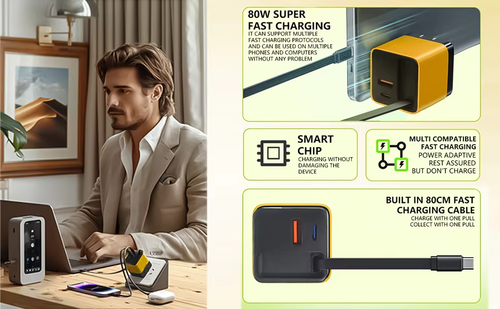 80W GaN Charger For Ghana Homes Charge All Your Gadgets Fast And Safe