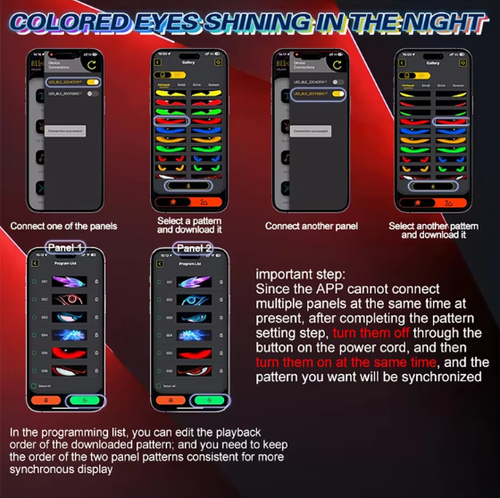 Custom LED Devil Eyes for Car, Animated DIY Windshield Lights（Cash on delivery is supported）