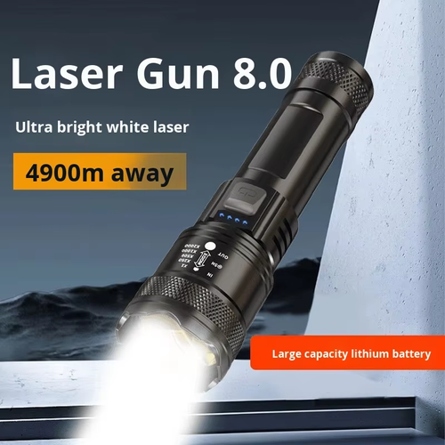 Super Bright Floodlight Laser Torch Rechargeable Spotlight Flashlight for Outdoor Patrol