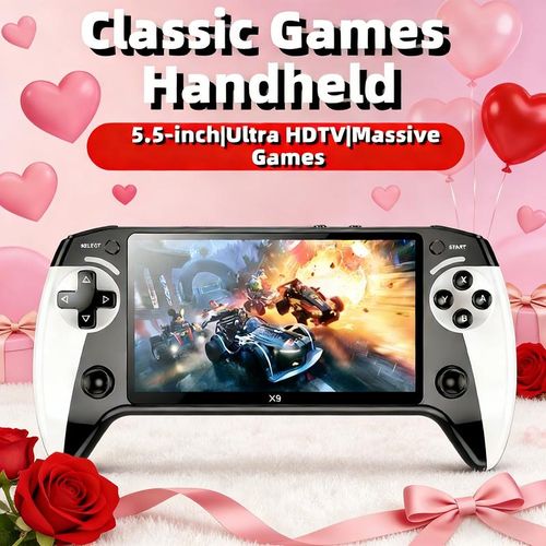 Portable Retro Game Console features 5.5 Inch large screen and ultra HD graphics supports 10 emulators for rich gaming fun compact and easy to carry for on the go play perfect gaming experience for retro game lovers an ideal gift choice for birthdays Fathers Day and Christmas surprises