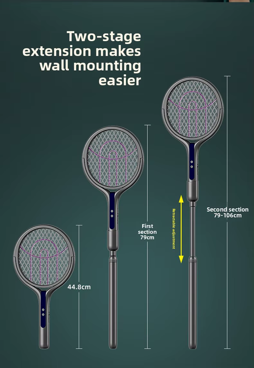 2-in-1 Rechargeable Rotatable Retractable Mosquito Swatter（Cash on delivery is supported）