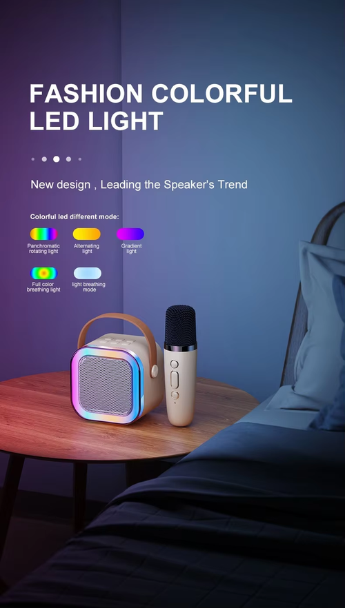 Portable Karaoke Speaker with 2 Mics for Family Fun（Cash on delivery is supported）