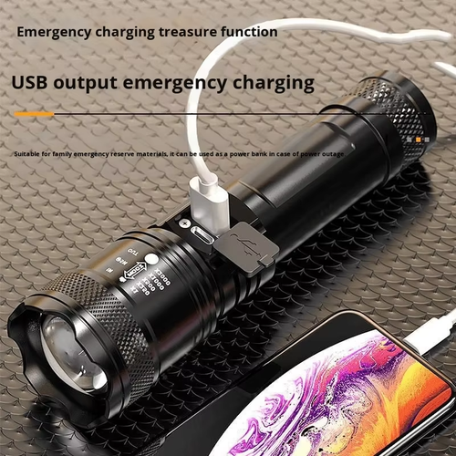 Super Bright Floodlight Laser Torch Rechargeable Spotlight Flashlight for Outdoor Patrol