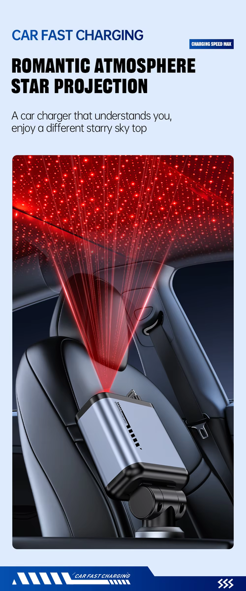 4in1 Car Charger Retractable Cables Star Light Fast Charging（Cash on delivery is supported）