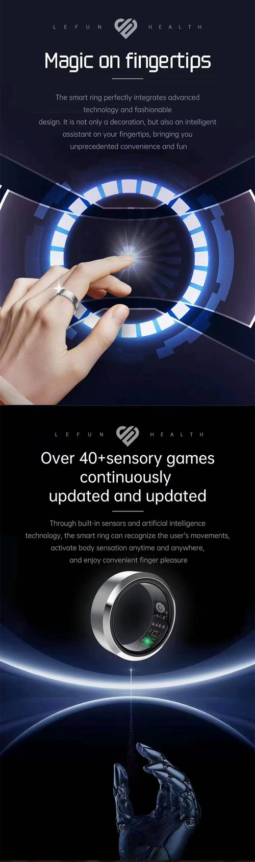 Smart Ring Health Video Track Sleep（Cash on delivery is supported）