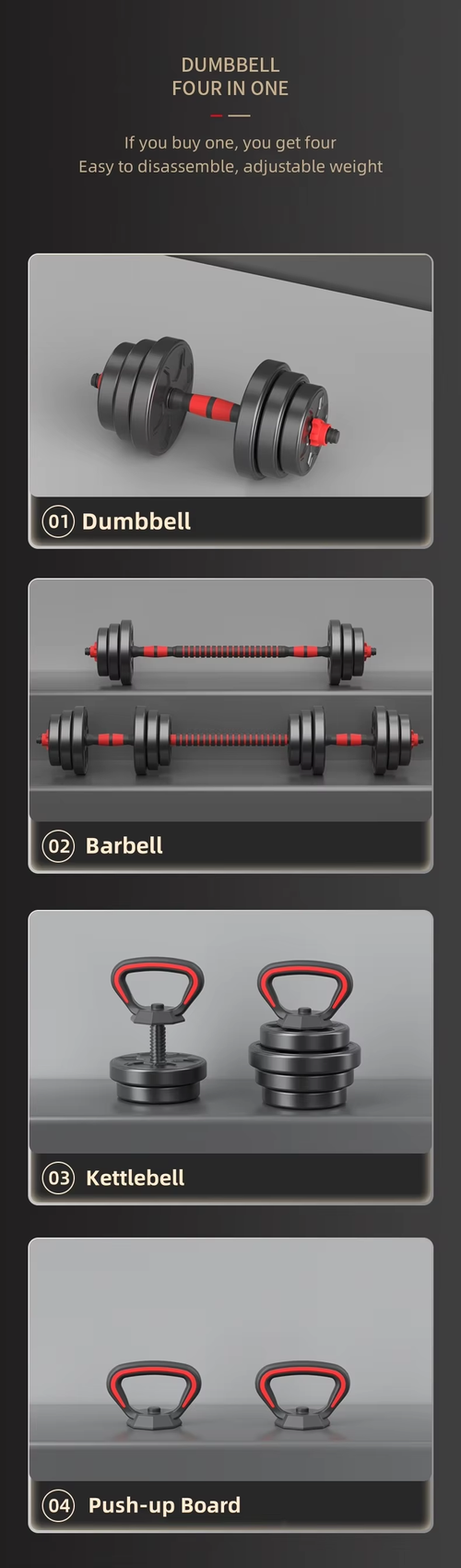 10kg Adjustable Dumbbell Barbell Set Home Use（Cash on delivery is supported）