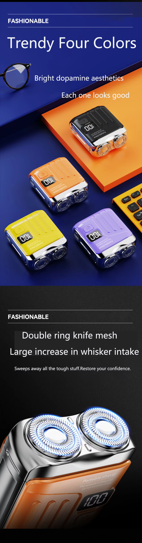 Premium Waterproof Shaver for Men 180 Days Battery（Cash on delivery is supported）