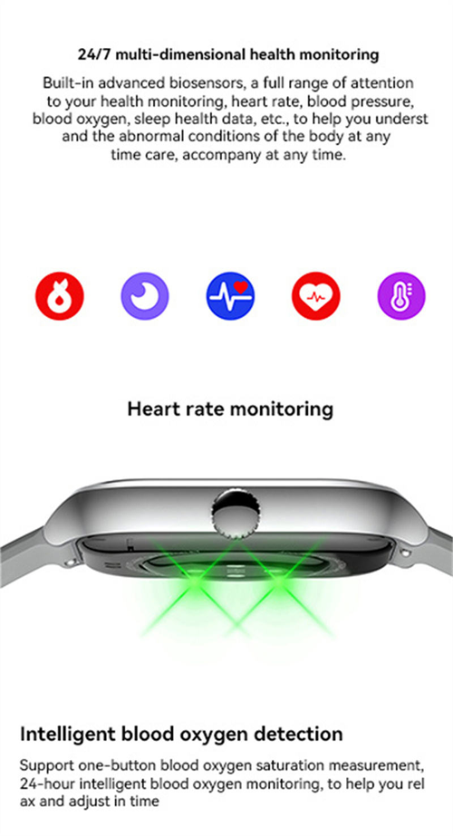 Smart Watch with Bluetooth Call and Multi-Function Notifications