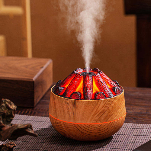 LED Fire Flame Humidifier, Aroma Diffuser, Quiet Home Decor（Cash on delivery is supported）