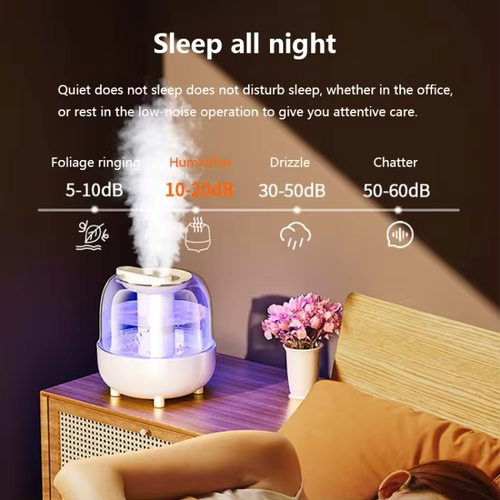 New 6L Large Capacity Dual Spray USB Humidifier Ultra Quiet for Home Dorm Air Humidification Perfect Gift