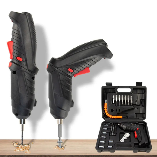 Rechargeable Electric Screwdriver Foldable Lithium Power Cross and Flat Bits All（Cash on delivery is supported）