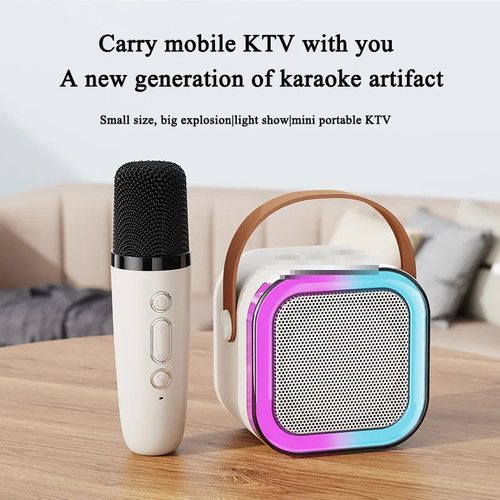 Portable Karaoke Speaker with 2 Mics for Family Fun（Cash on delivery is supported）