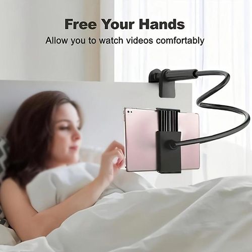 360-Degree Rotating Tablet & Phone Stand, Adjustable Bedside Mount with Flexible Spiral Base, Perfect Bedside Companion for Tablets and Smartphones, Tablet Holder