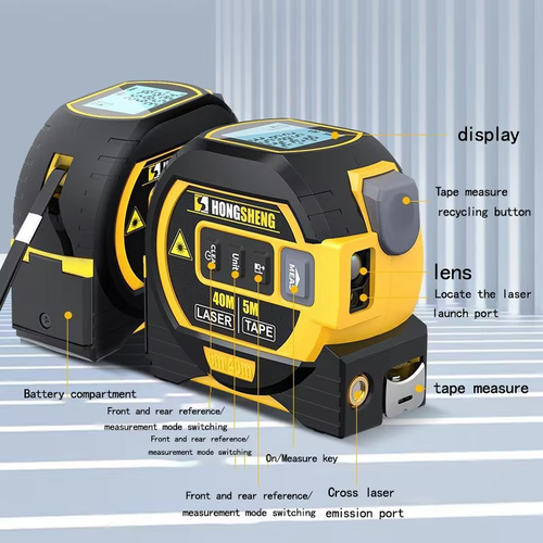 100M Voice Laser Tape Measure with Cross Line Area Volume and Data Storage（Cash on delivery is supported）
