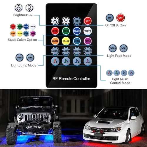 App and Remote Control LED Car Chassis Atmosphere Lights（Cash on delivery is supported）