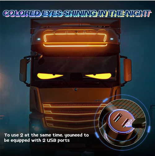 Custom LED Devil Eyes for Car, Animated DIY Windshield Lights（Cash on delivery is supported）