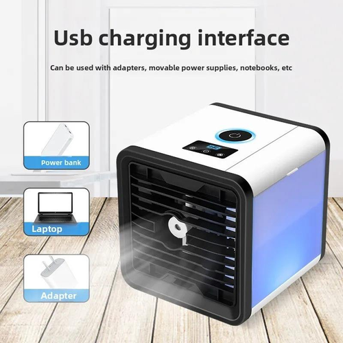 Portable Mini Air Cooler Household Ultra Quiet Humidifying Spray Fan Variable Frequency Desktop Air Conditioner Fan for Home Office