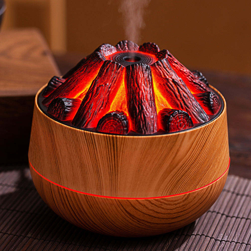 LED Fire Flame Humidifier, Aroma Diffuser, Quiet Home Decor（Cash on delivery is supported）