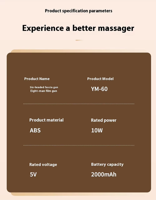 6 Head Deep Tissue Muscle Massage Gun for Back（Cash on delivery is supported）