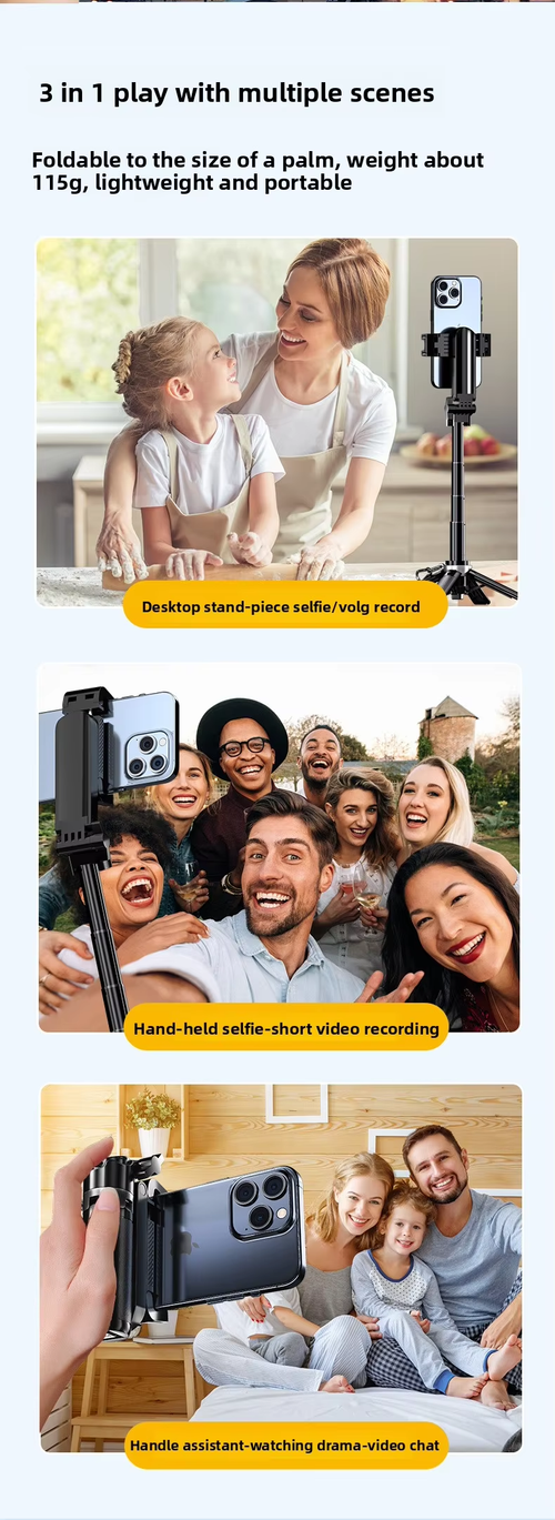 Portable Mini Bluetooth Selfie Stick Tripod for Live and Travel（Cash on delivery is supported）