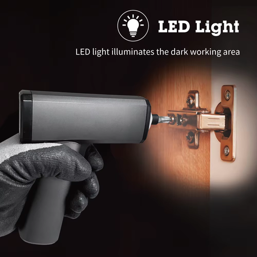 Portable 3.6-volt rechargeable lithium battery cordless screwdriver electric drill, with LED light and drill bit, suitable for DIY home use