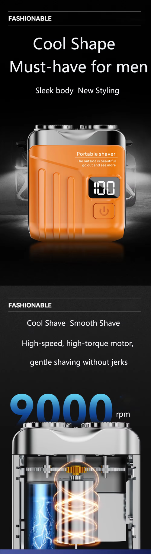 Premium Waterproof Shaver for Men 180 Days Battery（Cash on delivery is supported）