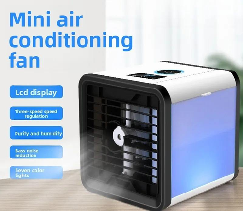 Portable Mini Air Cooler Household Ultra Quiet Humidifying Spray Fan Variable Frequency Desktop Air Conditioner Fan for Home Office