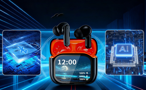 BY16 AI Translator Earbuds with LED Touch Screen ANC ENC Noise Cancelling（Cash on delivery is supported）