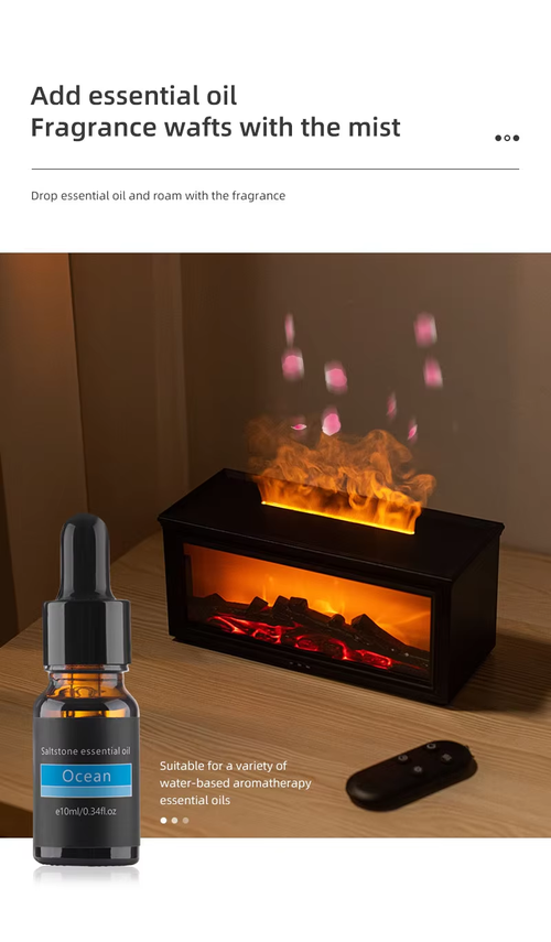 Flame Aromatherapy Diffuser with Realistic Flame and Remote Control（Cash on delivery is supported）
