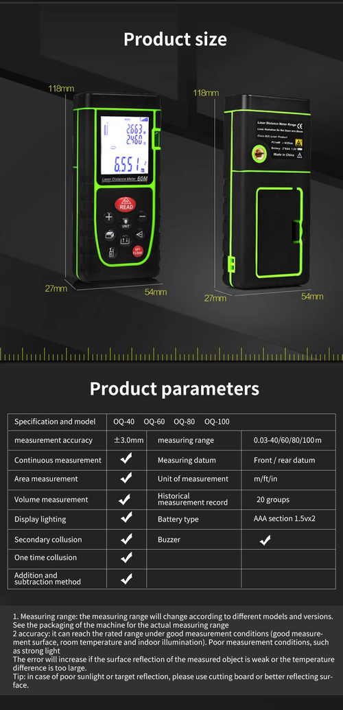 ortable 40m Laser Distance Measuring Tool（Cash on delivery is supported）