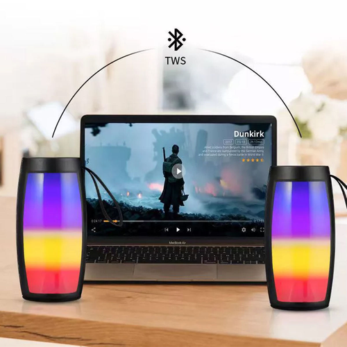 Portable Bluetooth Speaker RGB Light TF Card Slot Wireless Audio Battery Powered for Desktop