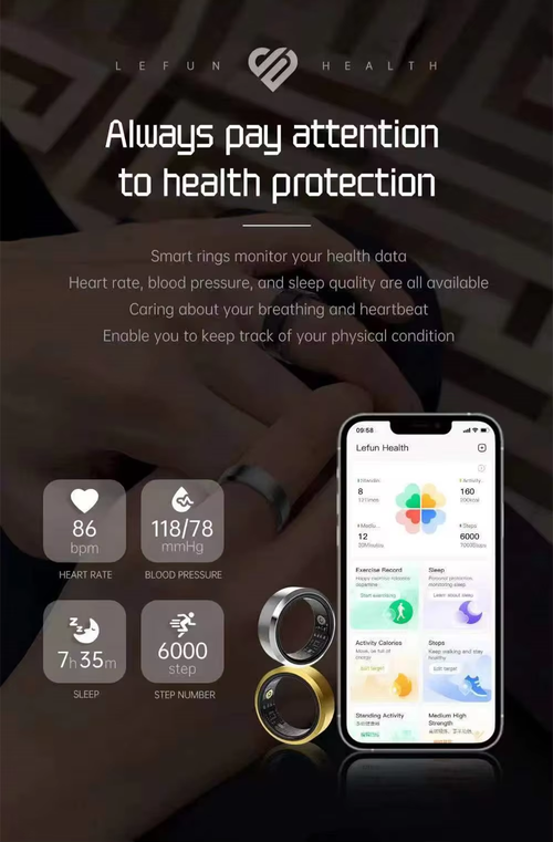 Smart Ring Health Video Track Sleep（Cash on delivery is supported）