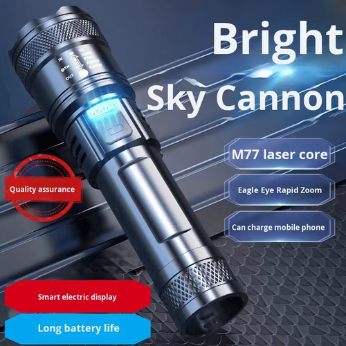 Super Bright Floodlight Laser Torch Rechargeable Spotlight Flashlight for Outdoor Patrol