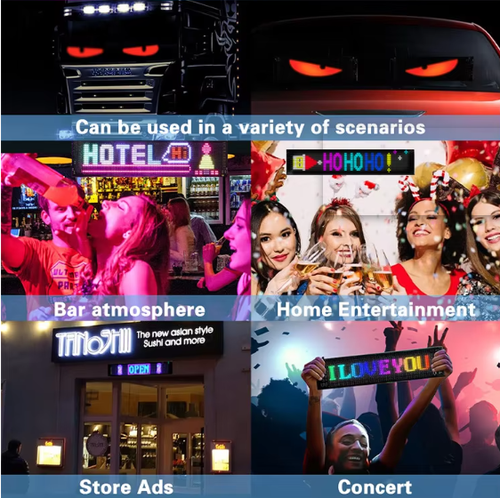 Custom LED Devil Eyes for Car, Animated DIY Windshield Lights（Cash on delivery is supported）