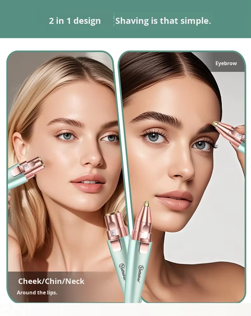 Portable rechargeable ladies' hair trimmer - a two-in-one multi-functional eyebrow trimmer and depilator