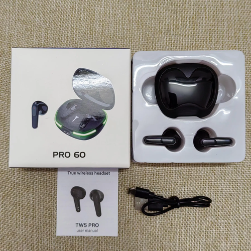Pro60 TWS True Wireless Earbuds — High-Fidelity In-Ear Gaming Headphones